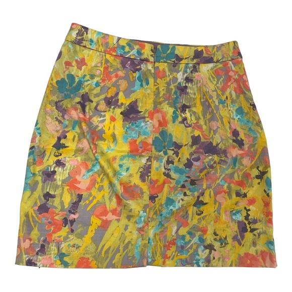 J. Crew Floral Watercolor Pastel Pencil Skirt Size 0